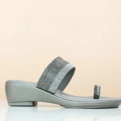 Inc.5 Ethnic CRYSTAL TOE POST-GUN METAL
