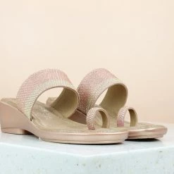 Inc.5 Ethnic CRYSTAL TOE POST-ROSE GOLD