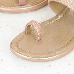 Inc.5 Ethnic CRYSTAL TOE POST-ROSE GOLD
