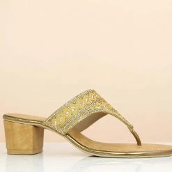 Inc.5 SALE PARTY WEAR THONG-ANTIQUE GOLD