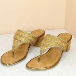 Inc.5 SALE PARTY WEAR THONG-ANTIQUE GOLD