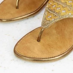 Inc.5 SALE PARTY WEAR THONG-ANTIQUE GOLD