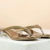Inc.5 ROUND GLASS HEEL THONG - ANTIQUE GOLD