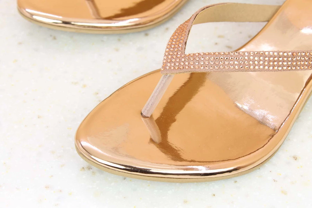 Inc.5 ROUND GLASS HEEL THONG - ROSE GOLD 4 Inc.5 ROUND GLASS HEEL THONG - ROSE GOLD