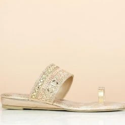 Inc.5 CRYSTAL DIAMOND FLAT TOE POST-ROSE GOLD SALE