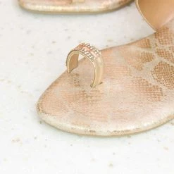 Inc.5 CRYSTAL DIAMOND FLAT TOE POST-ROSE GOLD SALE