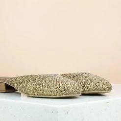 Inc.5 EMBROIDED MULES-ANTIQUE GOLD