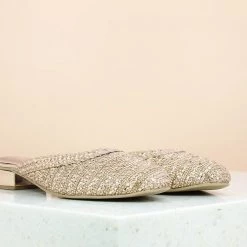 Inc.5 Embroidery EMBROIDED MULES-ROSE GOLD