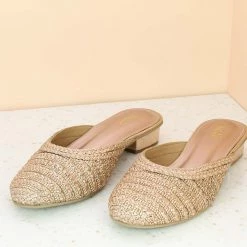 Inc.5 Embroidery EMBROIDED MULES-ROSE GOLD