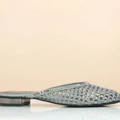 Inc.5 WOMEN WOVEN ETHNIC HARD MULE-GUN METAL