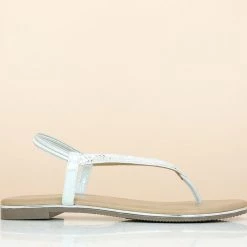 Inc.5 FLAT SEQUINS SANDAL-SILVER