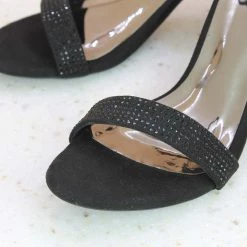 Inc.5 SALE CRYSTAL BLOCK HEEL COUNTER SANDAL-BLACK