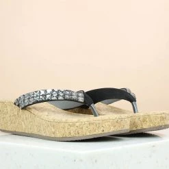 Inc.5 SALE CORK COVERED PLATFORM-BLACK