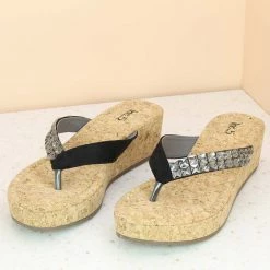 Inc.5 SALE CORK COVERED PLATFORM-BLACK