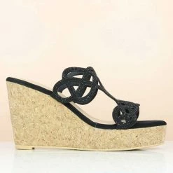 Inc.5 CORK COVERED DIAMOND PLATFORM-BLACK SALE