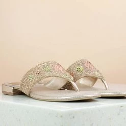 Inc.5 EMBROIDED FLAT ETHNIC THONG-ROSE GOLD