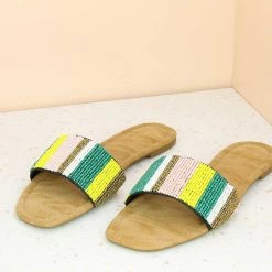 Inc.5 EMBROIDED FLAT MULE-PEACH SALE