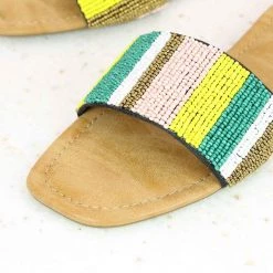 Inc.5 EMBROIDED FLAT MULE-PEACH SALE