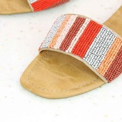 Inc.5 SALE EMBROIDED FLAT MULE-RED