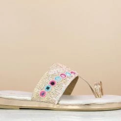 Inc.5 SALE FLAT EMBROIDED THONG - ROSE GOLD 8 Inc.5 SALE FLAT EMBROIDED THONG - ROSE GOLD