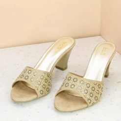 Inc.5 SALE LASER CUT BLOCK HEEL DIAMOND MULE - BEIGE 9 Inc.5 SALE LASER CUT BLOCK HEEL DIAMOND MULE - BEIGE