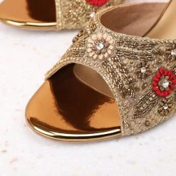 Inc.5 EMBROIDED STILETTO-ANTIQUE GOLD Embroidery