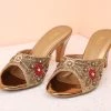 Inc.5 EMBROIDED STILETTO-ANTIQUE GOLD Embroidery