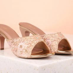 Inc.5 EMBROIDED STILETTO-ROSE GOLD Embroidery