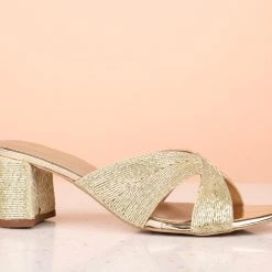 Inc.5 Embroidery BLOCK HEEL EMBROIDED MULES