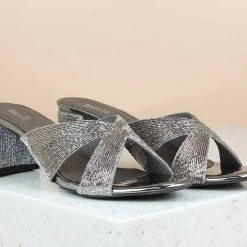 Inc.5 Embroidery BLOCK HEEL EMBROIDED MULES