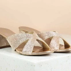 Inc.5 BLOCK HEEL EMBROIDED MULES Embroidery