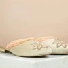 Inc.5 FLAT EMBROIDED MULE - PEACH