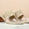 Inc.5 EMBROIDED BLOCK HEEL THONG