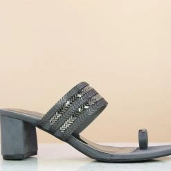 Inc.5 SALE BLOCK HEEL TOE POST - GREY