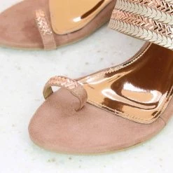 Inc.5 BLOCK HEEL TOE POST - PEACH