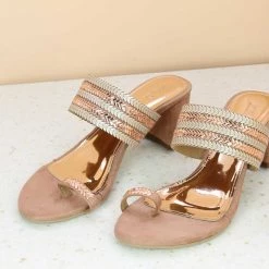 Inc.5 BLOCK HEEL TOE POST - PEACH