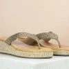 Inc.5 SALE CORK COVERED PLATFORM THONG - ANTIQUE GOLD
