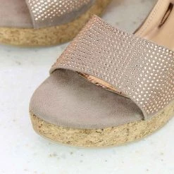 Inc.5 CORK COVERED BACK STRAP DIAMOND SANDAL - DARK BEIGE