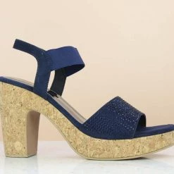 Inc.5 CORK COVERED BACK STRAP DIAMOND SANDAL - BLUE 8 Inc.5 CORK COVERED BACK STRAP DIAMOND SANDAL - BLUE