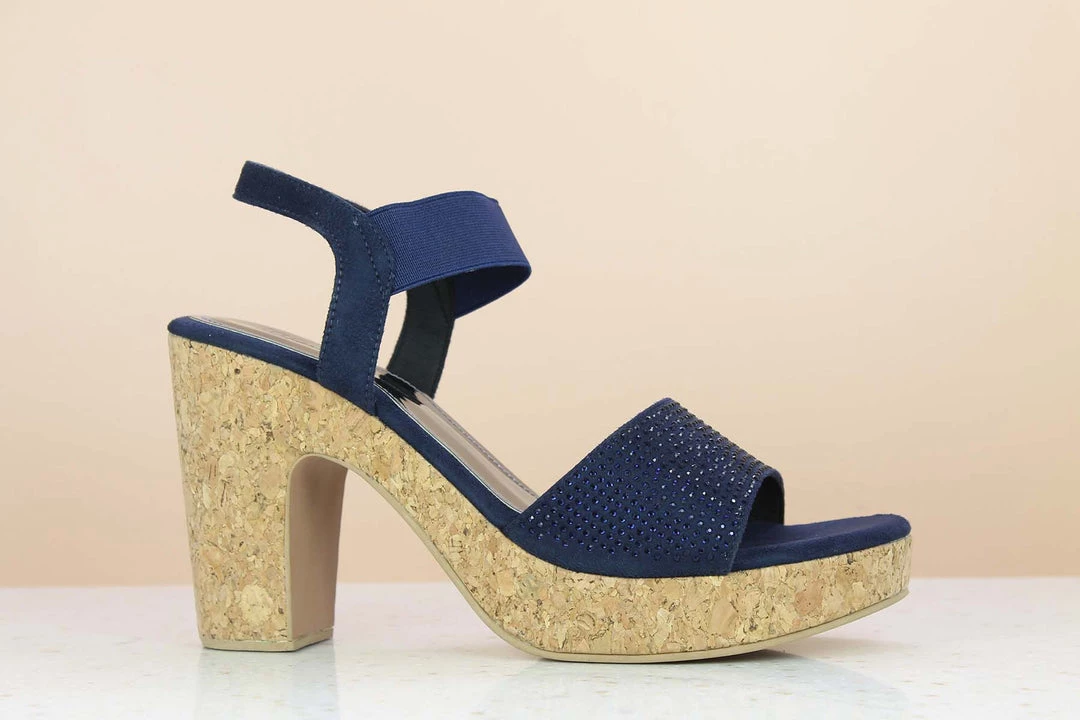Inc.5 CORK COVERED BACK STRAP DIAMOND SANDAL - BLUE 5 Inc.5 CORK COVERED BACK STRAP DIAMOND SANDAL - BLUE