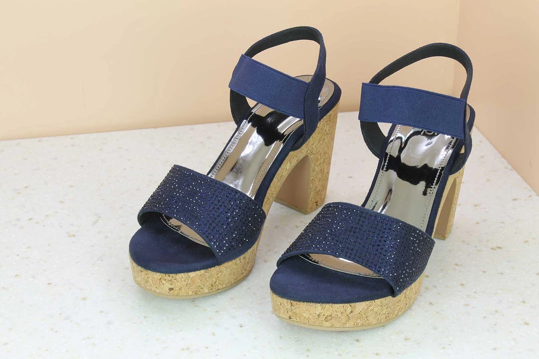 Inc.5 CORK COVERED BACK STRAP DIAMOND SANDAL - BLUE 6 Inc.5 CORK COVERED BACK STRAP DIAMOND SANDAL - BLUE