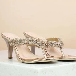 Inc.5 EMBROIDED THONG - ROSE GOLD