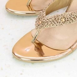 Inc.5 EMBROIDED THONG - ROSE GOLD