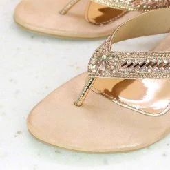 Inc.5 SALE SEQUENCE VEDGE HEEL THONG - ROSE GOLD