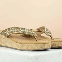 Inc.5 CORK COVERED EMBROIDED THONG SALE