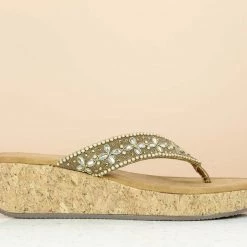 Inc.5 CORK COVERED EMBROIDED THONG SALE