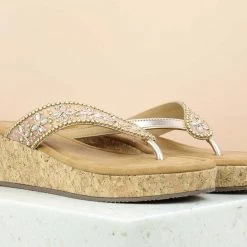 Inc.5 CORK COVERED EMBROIDED THONG SALE