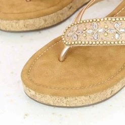 Inc.5 CORK COVERED EMBROIDED THONG SALE