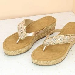 Inc.5 CORK COVERED EMBROIDED THONG SALE 9 Inc.5 CORK COVERED EMBROIDED THONG SALE