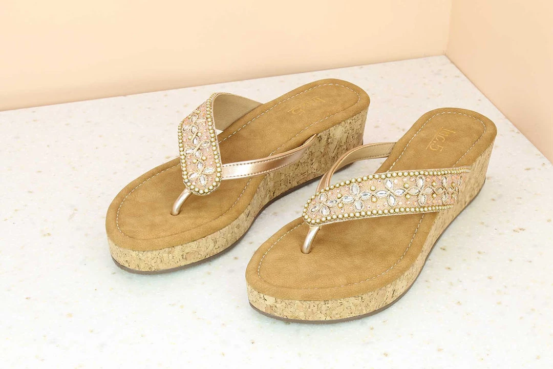 Inc.5 CORK COVERED EMBROIDED THONG SALE 6 Inc.5 CORK COVERED EMBROIDED THONG SALE